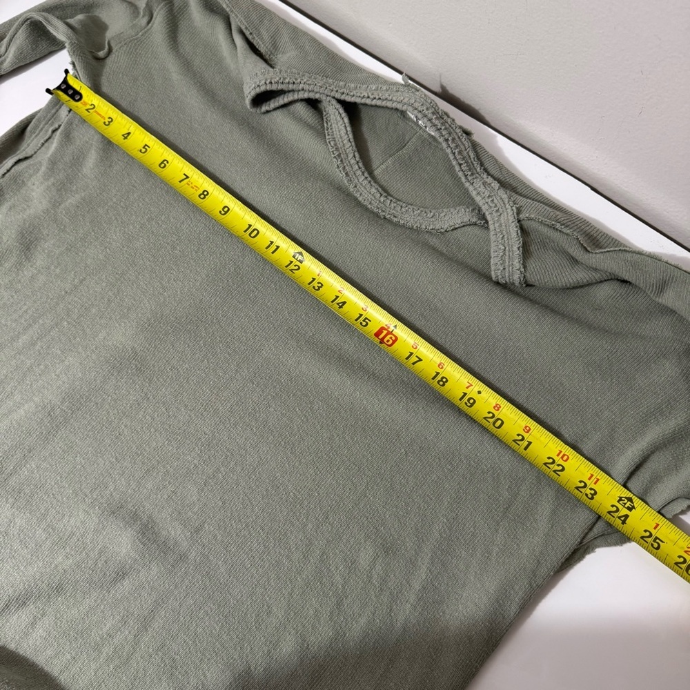 We The Free Sage Green Scoop Neck Lightweight Sweater - Picture 6 of 8